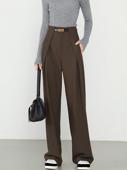 Pantalón Recto Con Bolsillos Laterales Para Mujer | Ideal Para Uso Diario