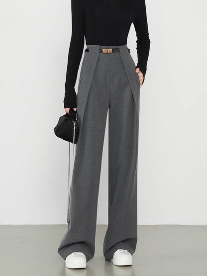 Pantalón Recto Con Bolsillos Laterales Para Mujer | Ideal Para Uso Diario