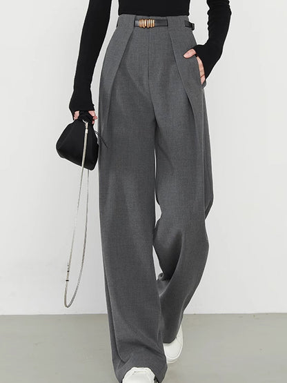 Pantalón Recto Con Bolsillos Laterales Para Mujer | Ideal Para Uso Diario
