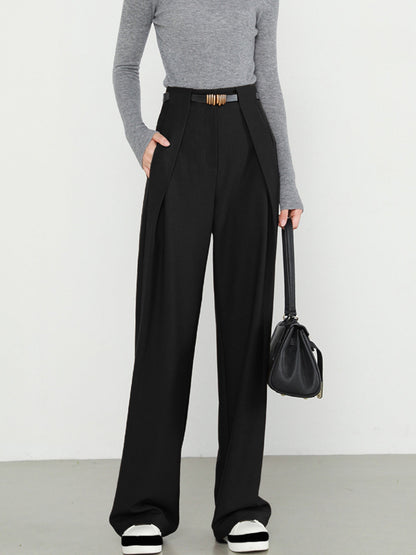 Pantalón Recto Con Bolsillos Laterales Para Mujer | Ideal Para Uso Diario