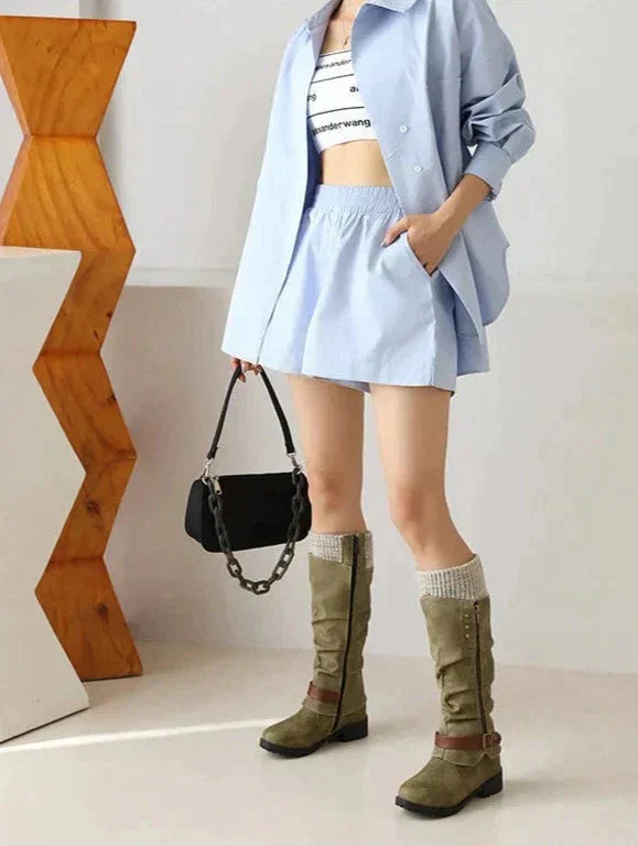 Botas Altas Con Tacón Bajo Para Mujer | Ideal Para Otoño E Invierno