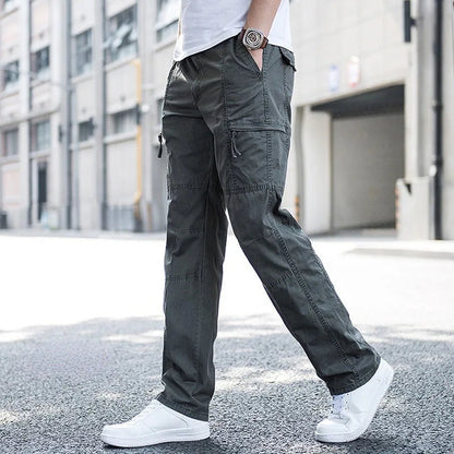 Pantalón De Corte Recto Con Bolsillos Múltiples Para Hombre | Ideal Para Uso Diario