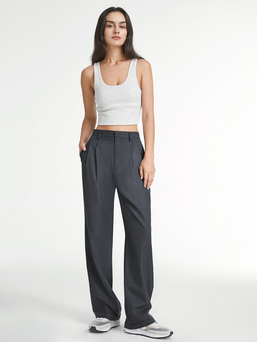 Pantalón Recto con Diseño Liso para Mujer | Ideal para Uso Diario y Eventos