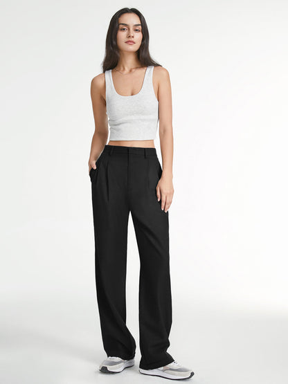 Pantalón Recto con Diseño Liso para Mujer | Ideal para Uso Diario y Eventos