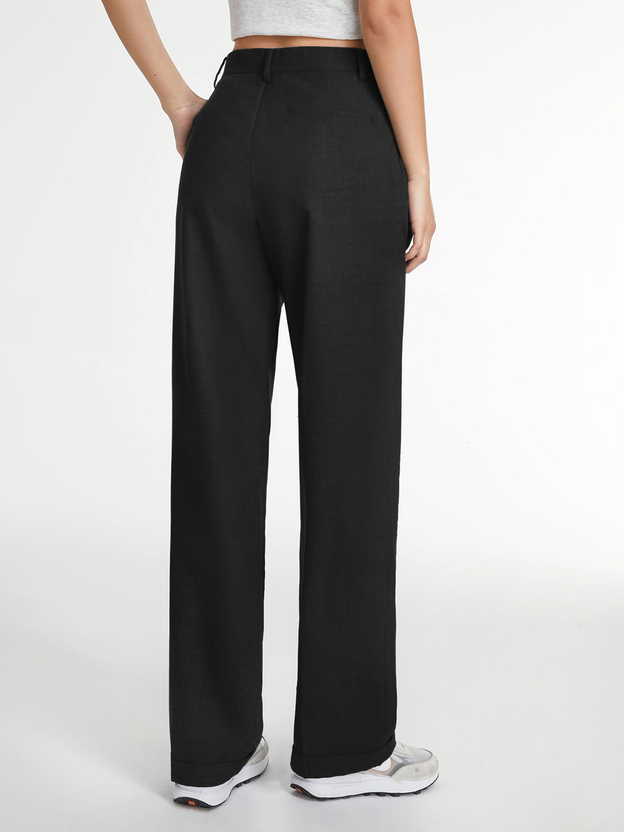 Pantalón Recto con Diseño Liso para Mujer | Ideal para Uso Diario y Eventos