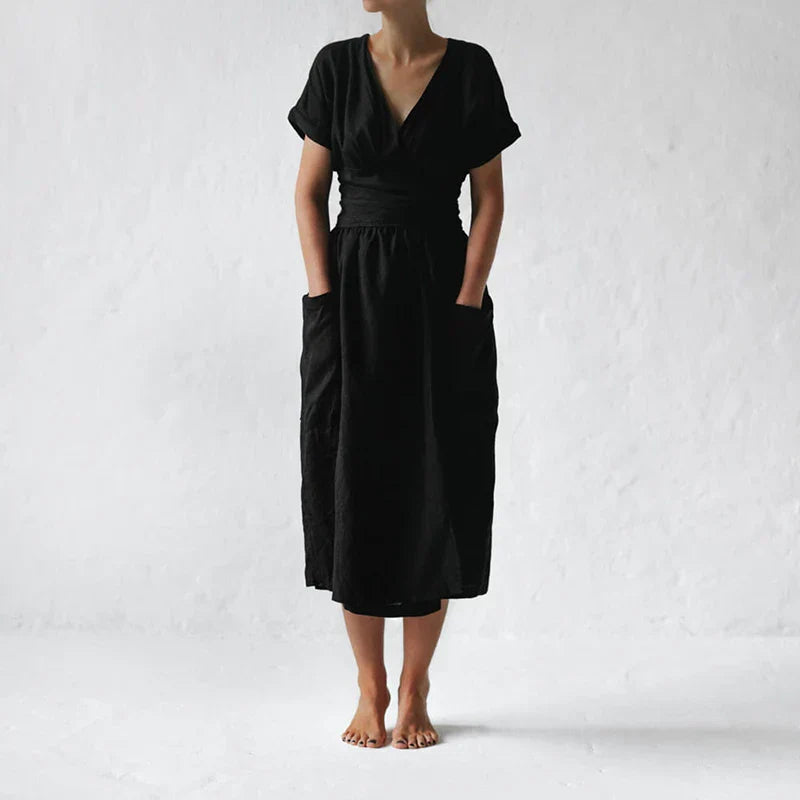 Vestido Cruzado con Cinturón Ajustable para Mujer | Ideal para Uso Diario