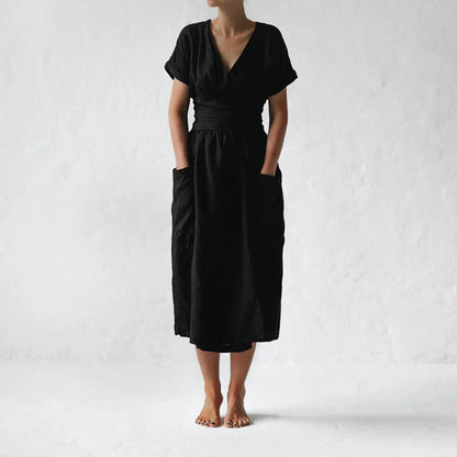 Vestido Cruzado con Cinturón Ajustable para Mujer | Ideal para Uso Diario