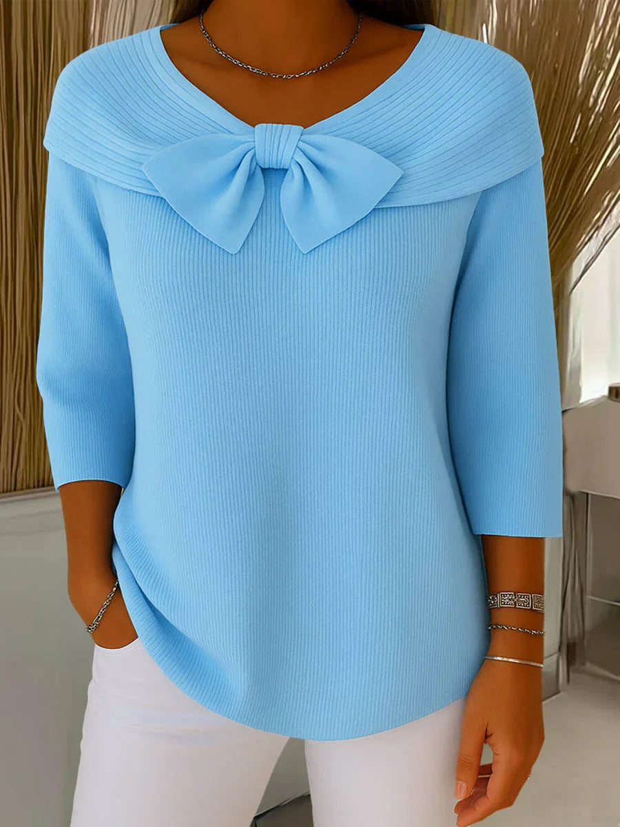 Jersey de Punto con Nudo Frontal y Corte Ajustado para Mujer | Ideal para Uso Diario