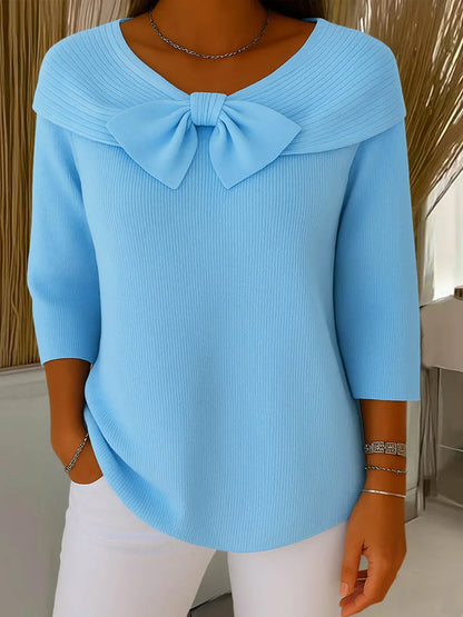 Jersey de Punto con Nudo Frontal y Corte Ajustado para Mujer | Ideal para Uso Diario
