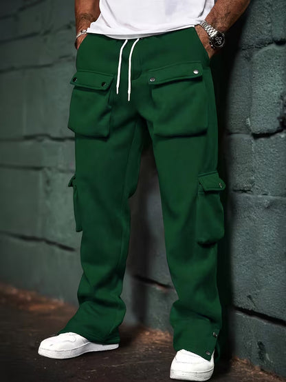 Pantalón Jogger Cargo con Cintura Elástica y Bolsillos Laterales para Hombre | Ideal para Uso Diario