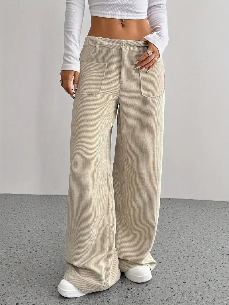 Pantalón Ancho de Corte Relajado para Mujer | Ideal para Uso Diario