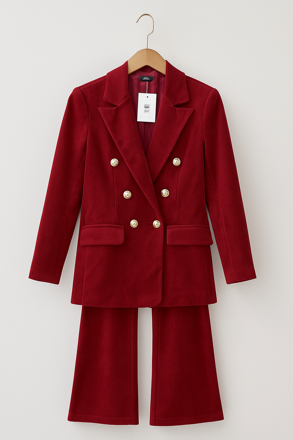 Conjunto de Dos Piezas con Blazer Cruzado y Pantalón Ajustado para Mujer | Ideal para Oficina u Ocasiones Formales