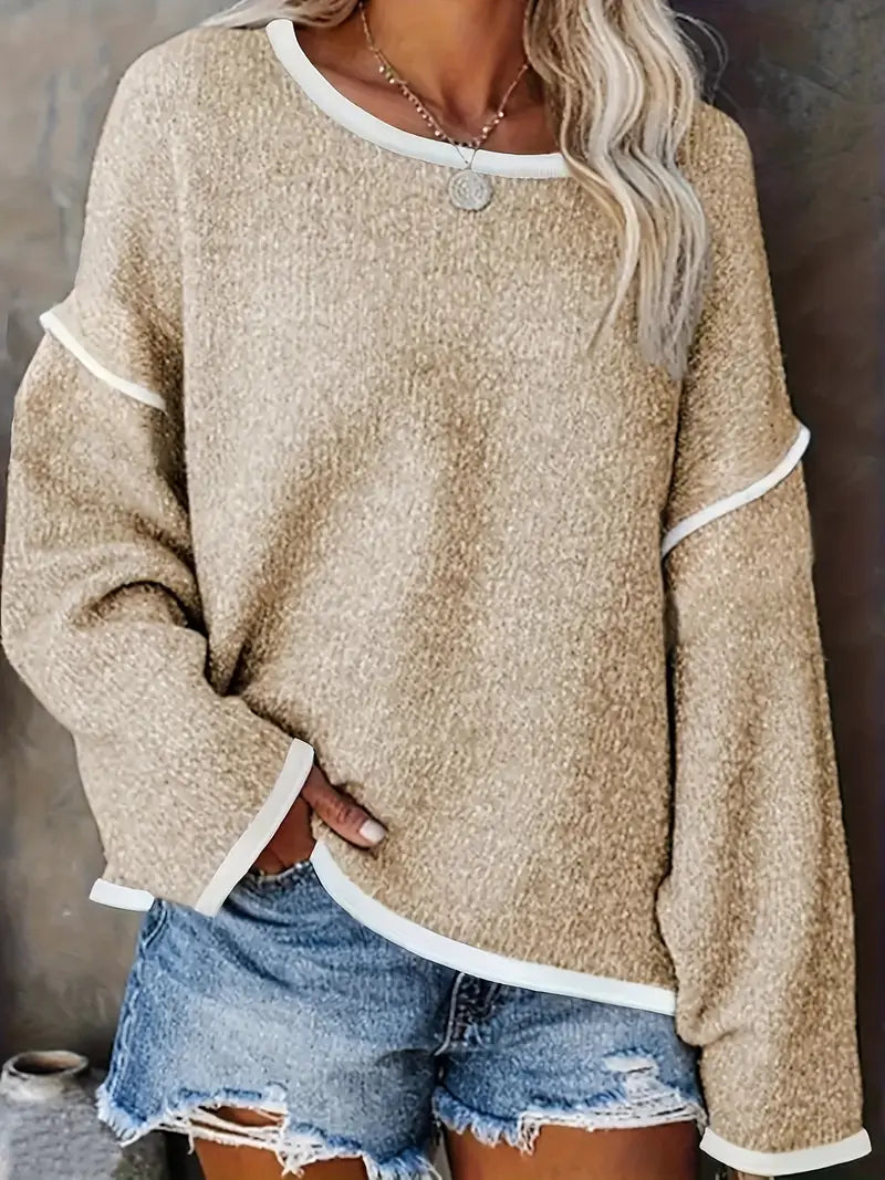 Jersey Con Corte Oversize Y Cuello Redondo Para Mujer | Ideal Para Uso Diario