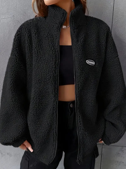 Chaqueta con Cremallera y Corte Holgado para Mujer | Ideal para Otoño E Invierno