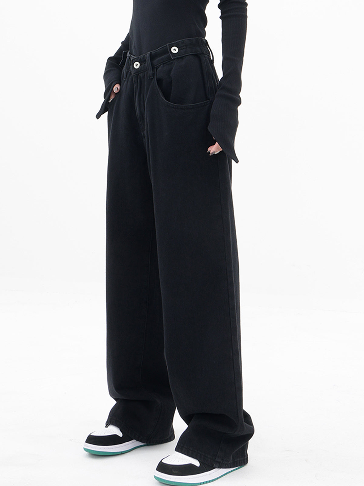 Pantalón Oversize con Piernas Anchas y Talle Alto para Mujer | Ideal para Uso Diario o Salidas Informales