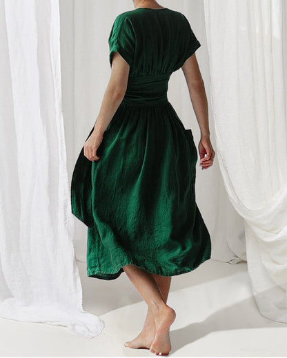 Vestido Cruzado con Cinturón Ajustable para Mujer | Ideal para Uso Diario