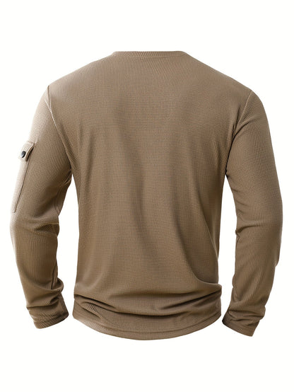 Polo De Manga Larga Con Apertura De Botones Y Bolsillos Para Hombre | Ideal Para Uso Diario