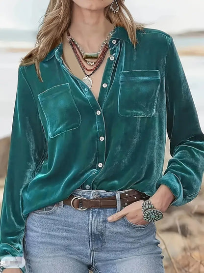 Camisa De Corte Relajado Con Cuello Clásico Para Mujer | Ideal Para Uso Diario
