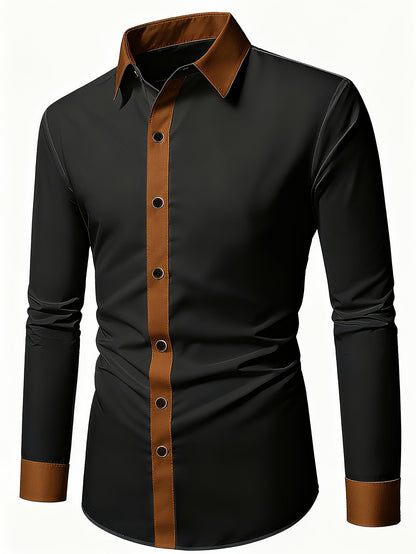 Camisa de Manga Larga con Cierre de Botones para Hombre | Ideal para Uso Diario y Todas las Estaciones