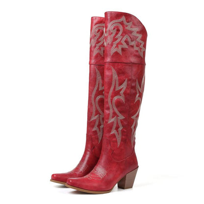 Botas Altas Sobre La Rodilla Con Tacón Para Mujer | Ideal Para Uso Diario