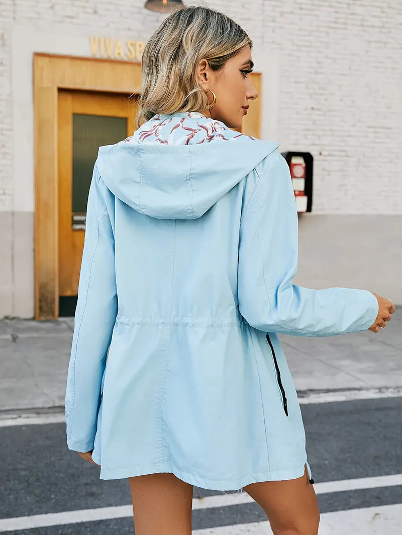 Chaqueta Con Capucha Y Bolsillos Funcionales Para Mujer | Ideal Para Uso Diario Y Actividades Al Aire Libre