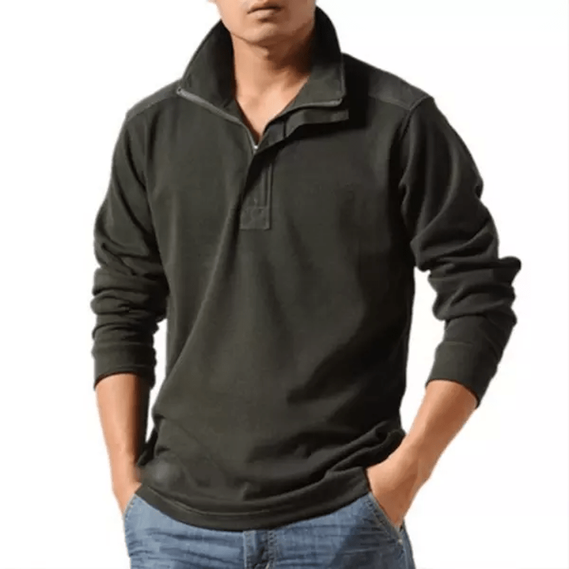 Polo de Hombre con Cremallera y Cuello Lapel | Ideal para Uso Diario y Contextos Semi-Formales