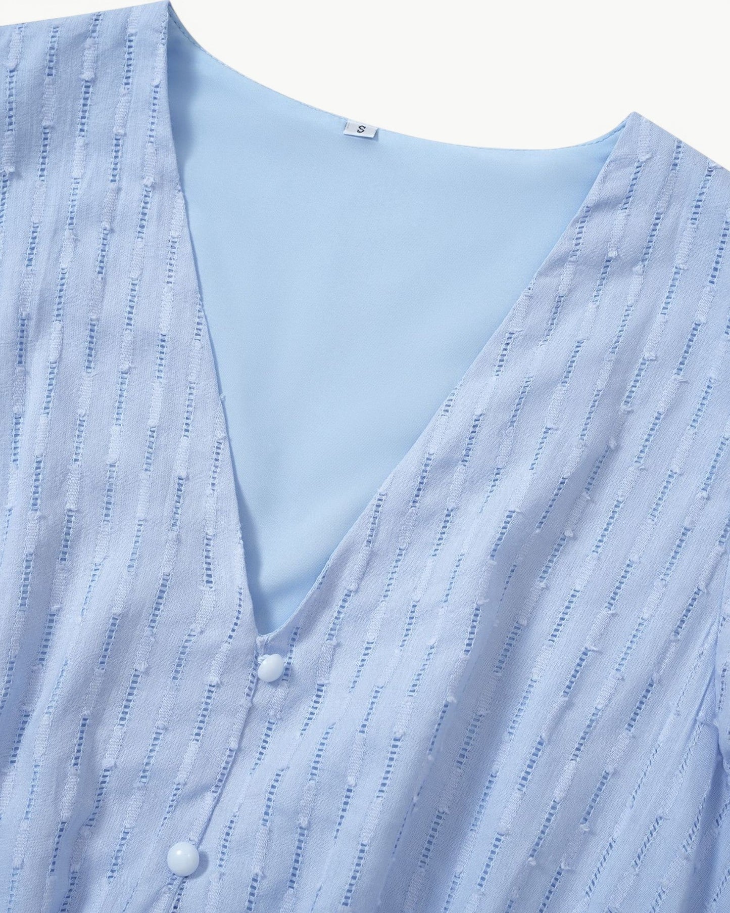 Vestido Midi Con Mangas De Volantes Y Cuello En V Para Mujer | Ideal Para Uso Diario