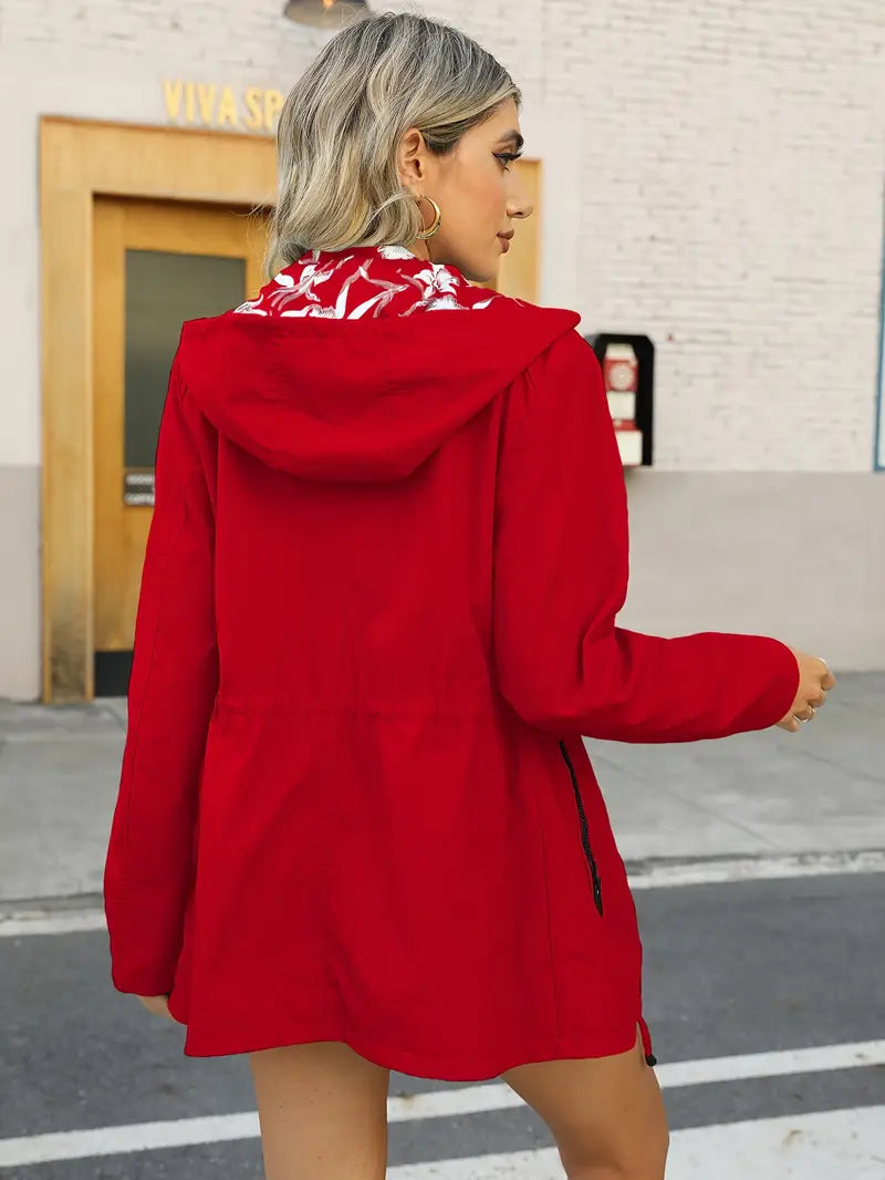 Chaqueta Con Capucha Y Bolsillos Funcionales Para Mujer | Ideal Para Uso Diario Y Actividades Al Aire Libre
