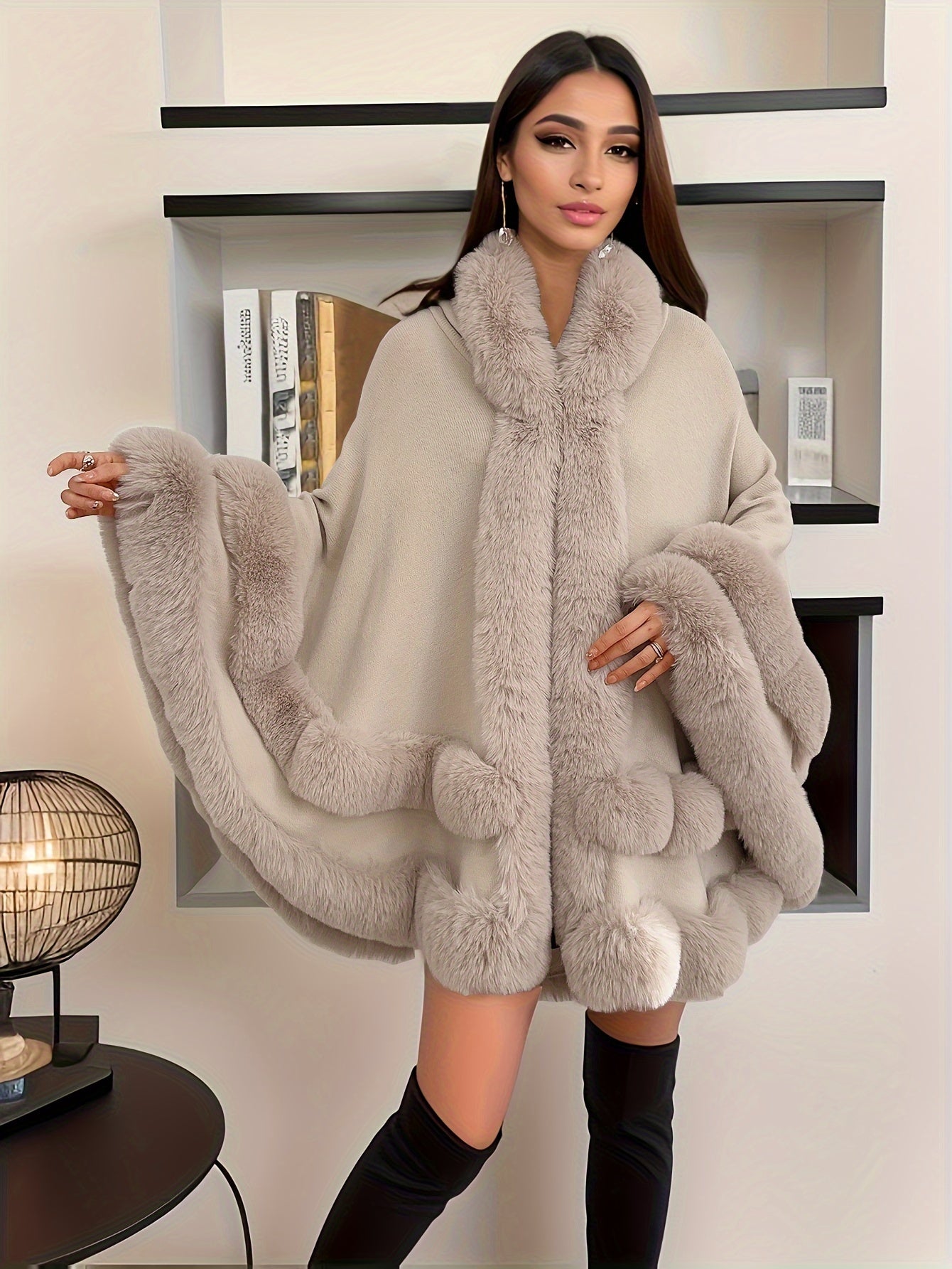 Cape-Manteau Oversize con Capucha para Mujer | Uso Diario en Exterior