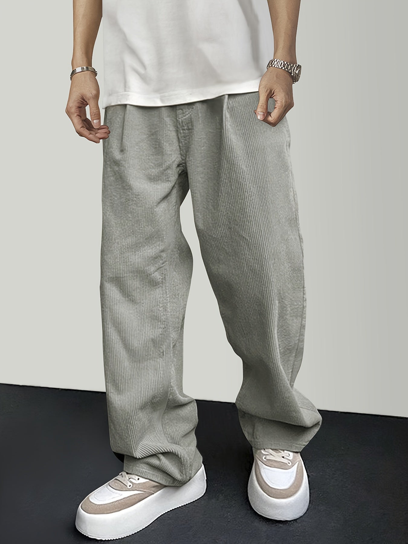 Pantalones Para Hombre Con Corte Recto Y Cintura Con Cordón Para Hombre | Ideal Para Uso Diario