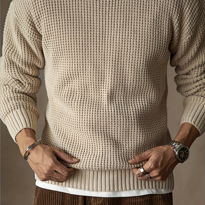 Jersey De Manga Larga Con Textura Grabada Para Hombre | Ideal Para Uso Diario Informal Y Semi-Formal