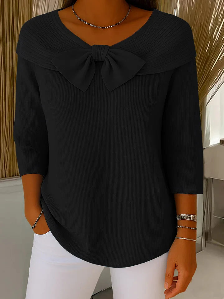 Jersey de Punto con Nudo Frontal y Corte Ajustado para Mujer | Ideal para Uso Diario