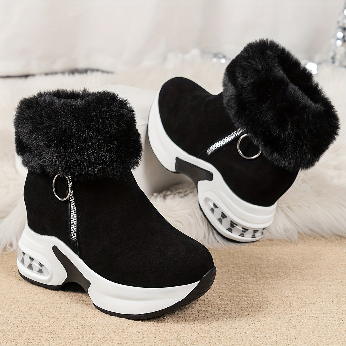 Botines Con Plataforma Y Cremallera Lateral Para Mujer | Ideal Para Uso Diario