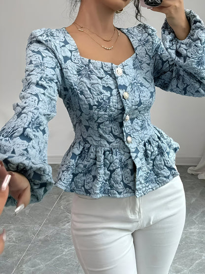 Blusa Con Encolure Corazón Y Detalles Fruncidos Para Mujer | Ideal Para Uso Laboral E Informal