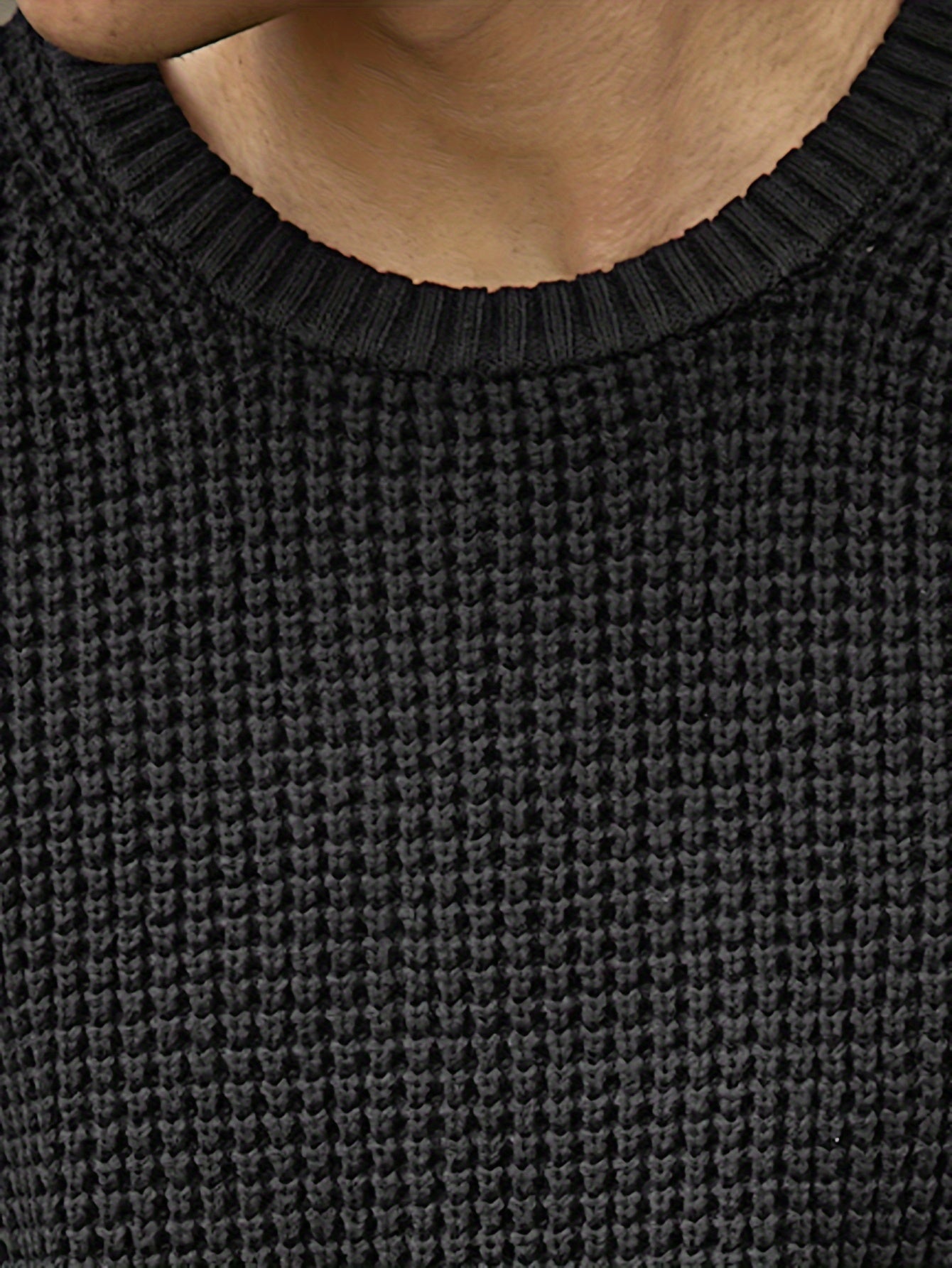 Jersey De Manga Larga Con Textura Grabada Para Hombre | Ideal Para Uso Diario Informal Y Semi-Formal