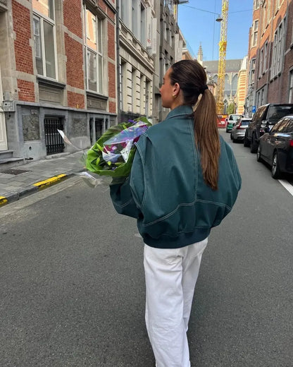 Chaqueta Oversize Con Corte Recto Para Mujer | Ideal Para Uso Urbano
