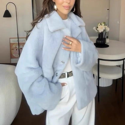 Abrigo Largo con Corte Amplio y Cuello de Solapa para Mujer | Ideal para Temporada Invernal
