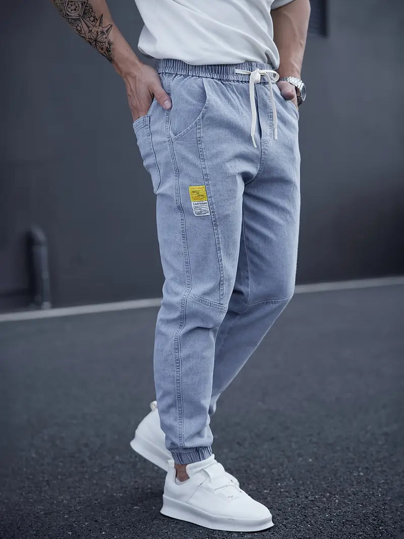 Pantalón Tobillero con Cintura Elástica y Cordón para Hombre | Ideal para Uso Diario