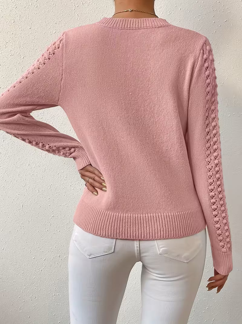 Jersey De Manga Larga Con Detalles De Encaje Para Mujer | Ideal Para Uso Diario Y Superposición