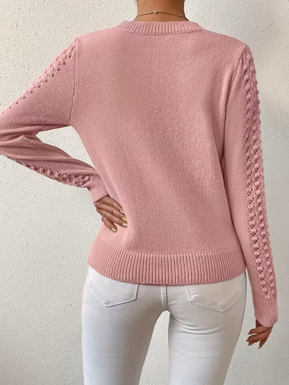 Jersey De Manga Larga Con Detalles De Encaje Para Mujer | Ideal Para Uso Diario Y Superposición