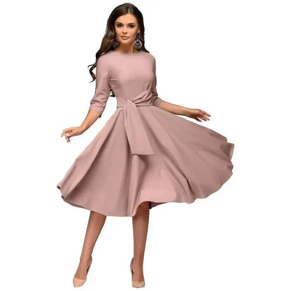 Vestido Midi con Corte Clásico para Mujer | Ideal para Trabajo y Eventos