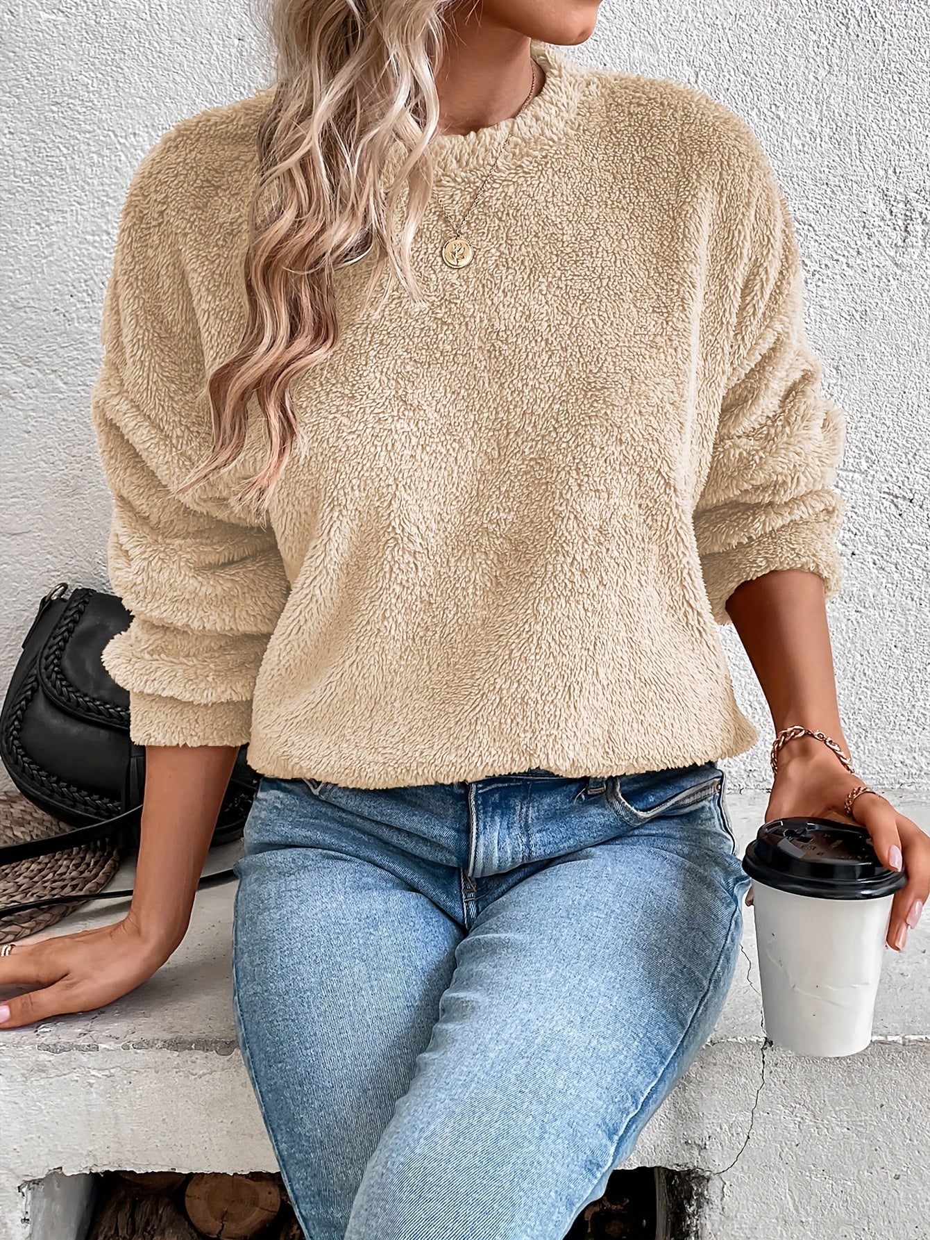 Sudadera Con Cuello Redondo Y Manga Larga Para Mujer | Ideal Para Uso Diario