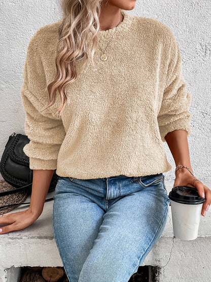 Sudadera Con Cuello Redondo Y Manga Larga Para Mujer | Ideal Para Uso Diario