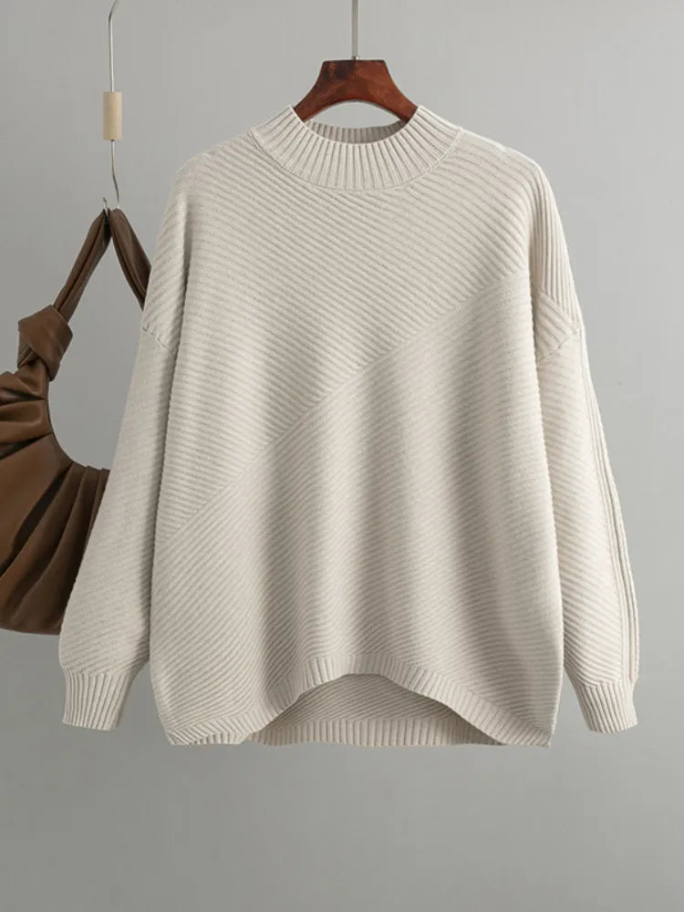 Pullover De Punto Con Textura Acanalada Para Mujer | Ideal Para Uso Diario