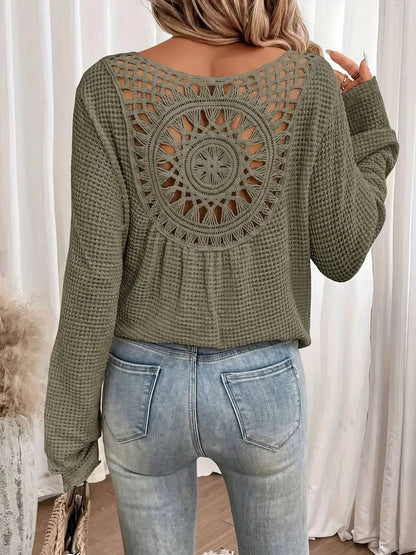 Jersey Con Cuello En V Y Textura Gofrada Para Mujer | Ideal Para Uso Diario U Ocasional