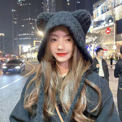 Gorro Tipo Beanie Con Diseño De Oso Para Adultos | Ideal Para Uso Diario En Temporadas Frías