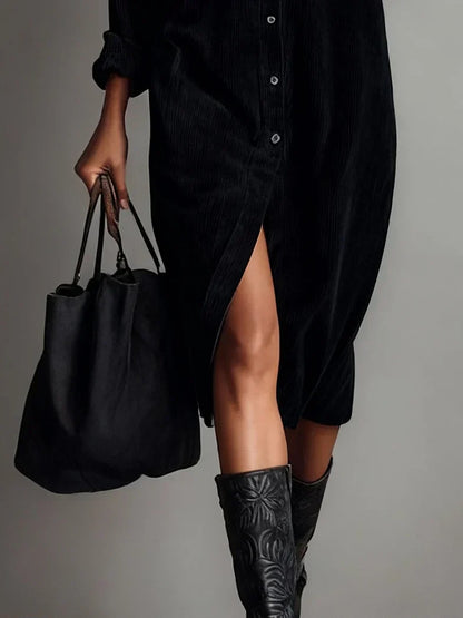Vestido Midi Con Cierre Abotonado Completo Para Mujer | Ideal Para Uso Diario Y Salidas Informales
