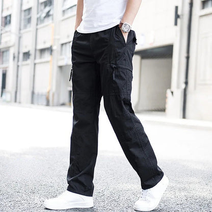 Pantalón De Corte Recto Con Bolsillos Múltiples Para Hombre | Ideal Para Uso Diario