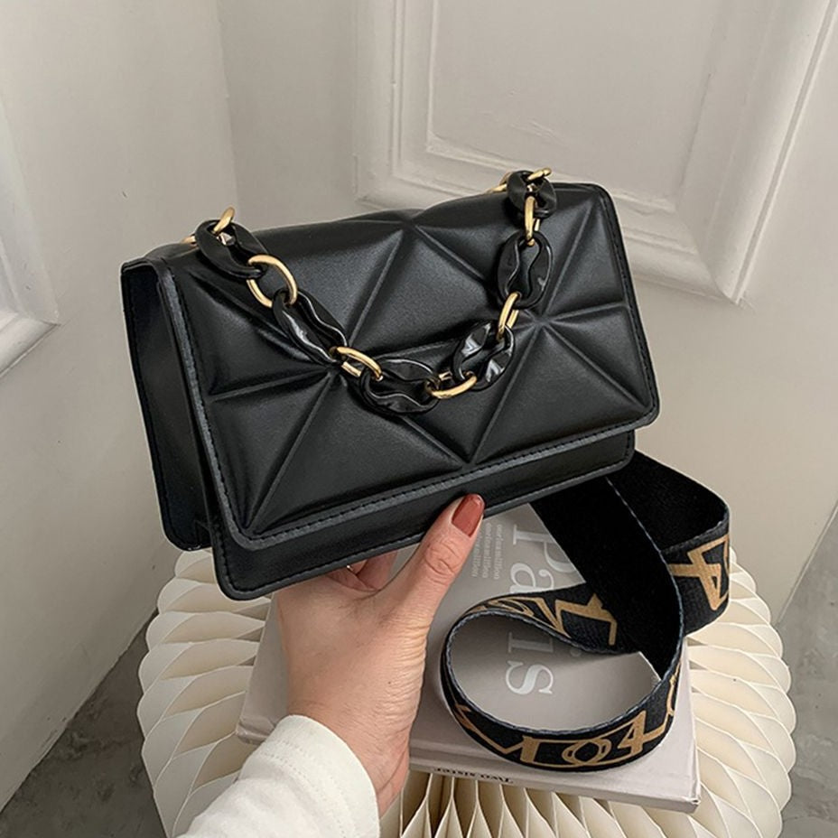 Bolso de Mano Acolchado con Cierre de Solapa para Mujer | Ideal para Uso Diario y Salidas