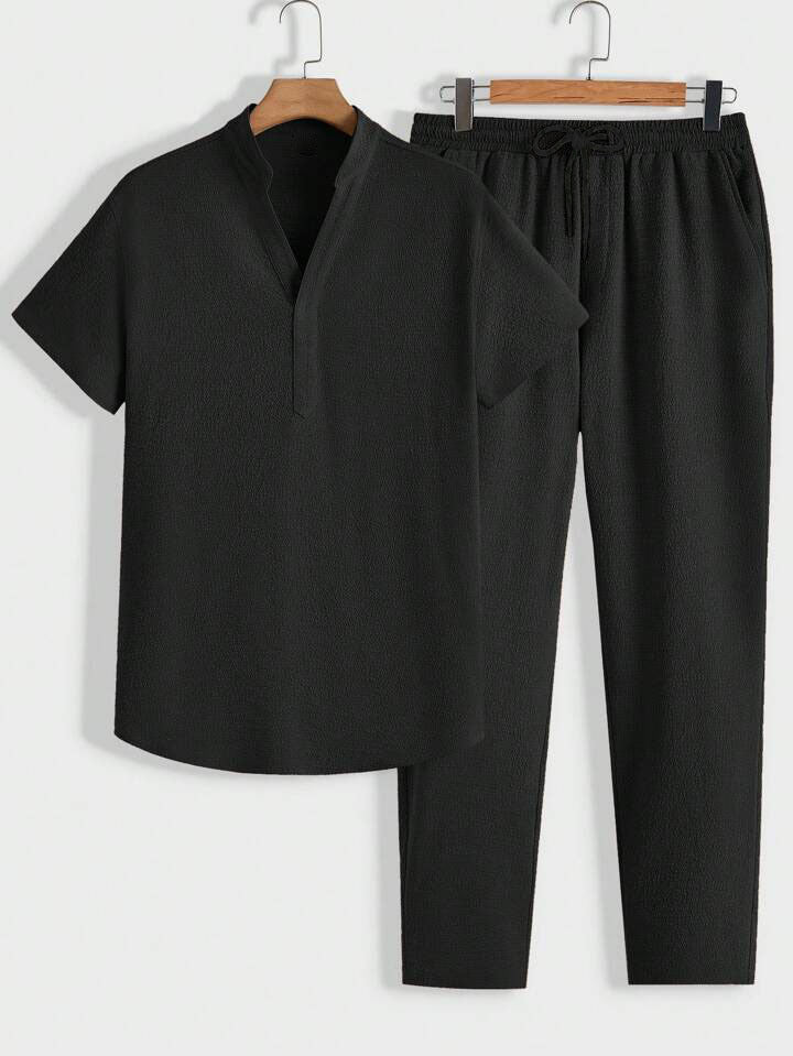 Conjunto De Ropa Dos Piezas Con Cuello Alto Y Pantalón Ajustado Para Adultos | Ideal Para Uso Diario